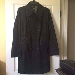 Ralph Lauren double breasted dark black Denim trench coat size 12 Nowt
